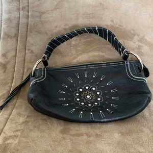 Franco Sarto Mini Black Leather Hobo Bag